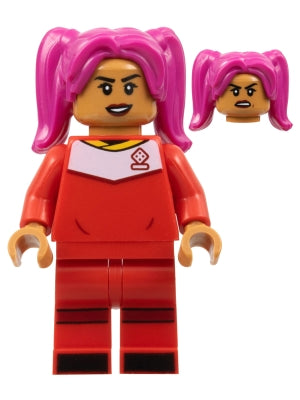 LEGO® Minifigure LEGO® Ideas idea127 Soccer Player Female Red Uniform Medium Nou