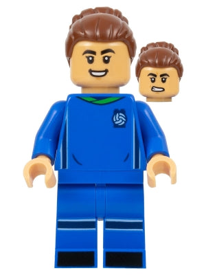 LEGO® Minifigure LEGO® Ideas idea136 Soccer Player Female Blue Uniform Medium Ta