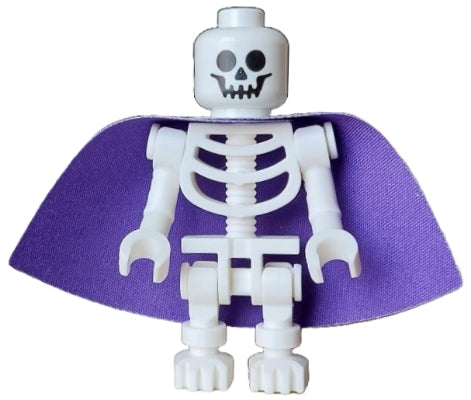 Preowned LEGO® Minifigure – LEGO Ideas (CUUSOO) idea188 Skeleton - Standard Skull, Bent Arms Vertical Grip, Holographic Cape 