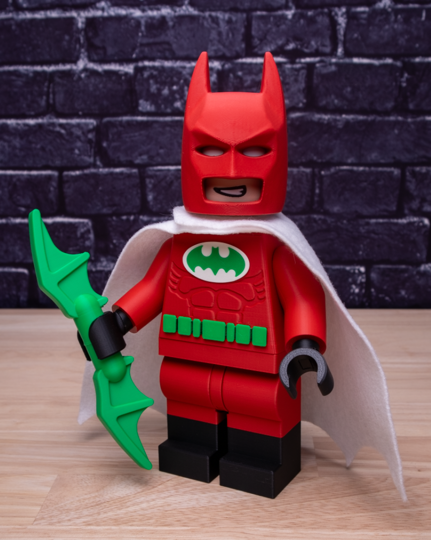 3D Printed DC Batman - Christmas Version Large Scale 8.5"- 9.5" Minifigure
