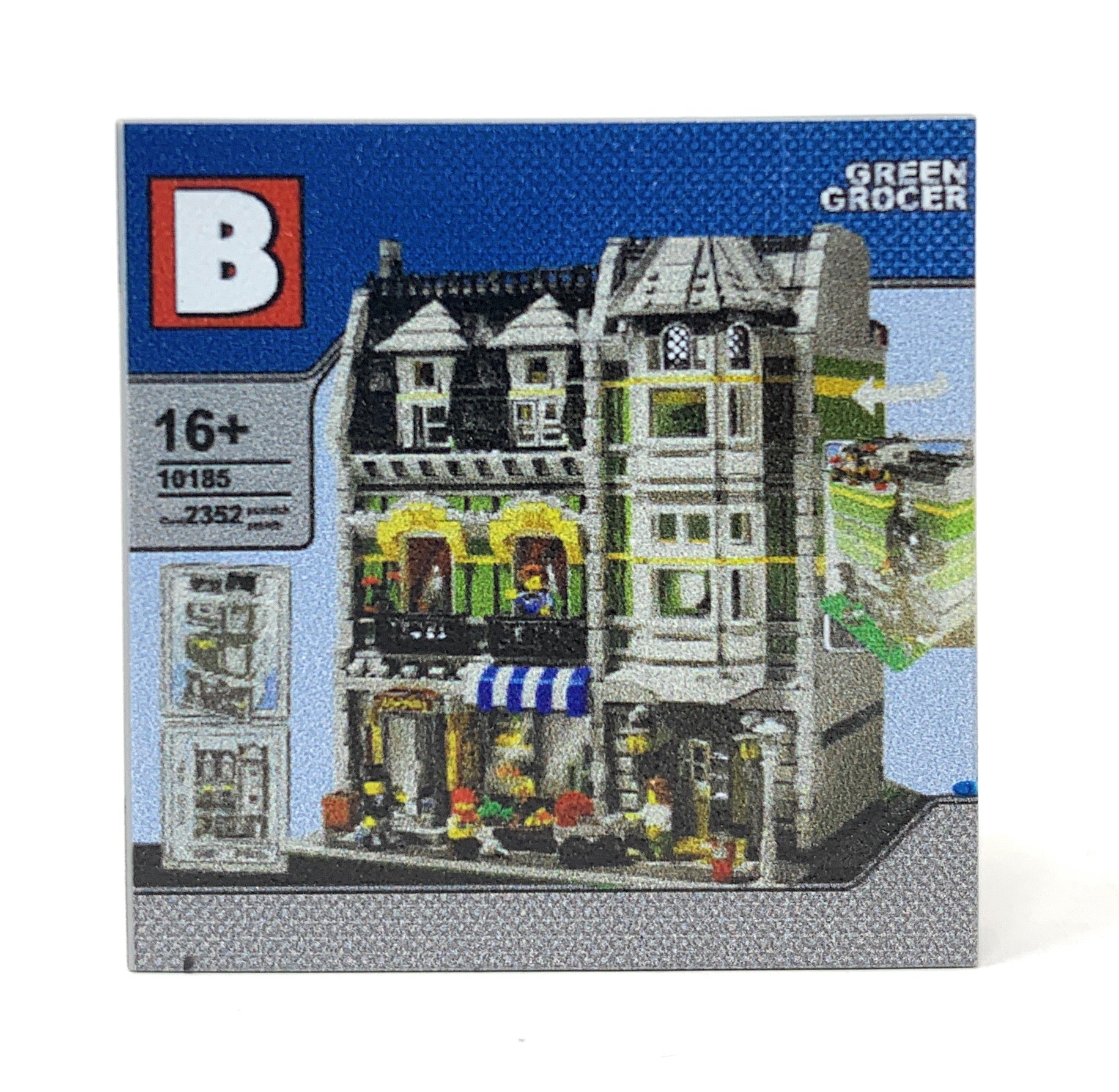 Custom Green Grocer Modular Minifig Scale Set (4x4 Tile) made using LEGO part - B3 Customs