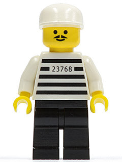 LEGO® Minifigure Town jail003 Police Jailbreak Joe Black Legs w/White Cap