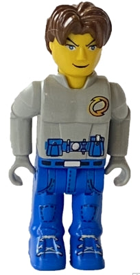 Preowned LEGO® Minifigure – Jack Stone js004 Jack Stone Gray Jacket Blue legs