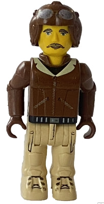 Preowned LEGO® Minifigure – Jack Stone js008 Aviator Tan Pants and Brown Jacket