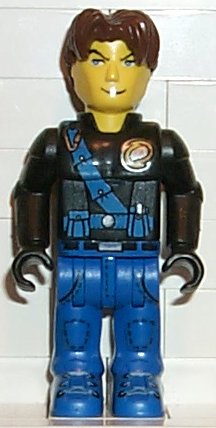 Preowned LEGO® Minifigure – Jack Stone js009 Jack Stone Black Jacket Blue Legs Blue Sash