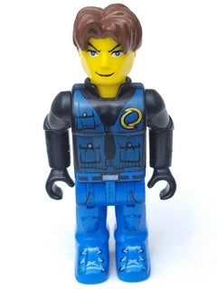 Preowned LEGO® Minifigure – Jack Stone js013 Jack Stone Black Jacket Blue Legs Blue Vest