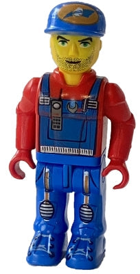 Preowned LEGO® Minifigure – Jack Stone js022 Crewman w/Blue Overalls Red Shirt