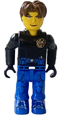 Preowned LEGO® Minifigure – Jack Stone js028 Jack Stone Black Jacket Blue Legs