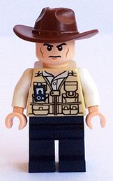 Preowned LEGO® Minifigure – Jurassic World jw009 Vet Hat Fedora Scowl