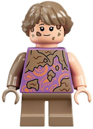 Preowned LEGO® Minifigure – Jurassic World jw098 Lex Murphy Medium Lavender Tank Top w/Dirt