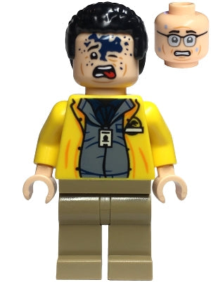 Preowned LEGO® Minifigure – Jurassic World jw106 Dennis Nedry Dark Blue Undershirt