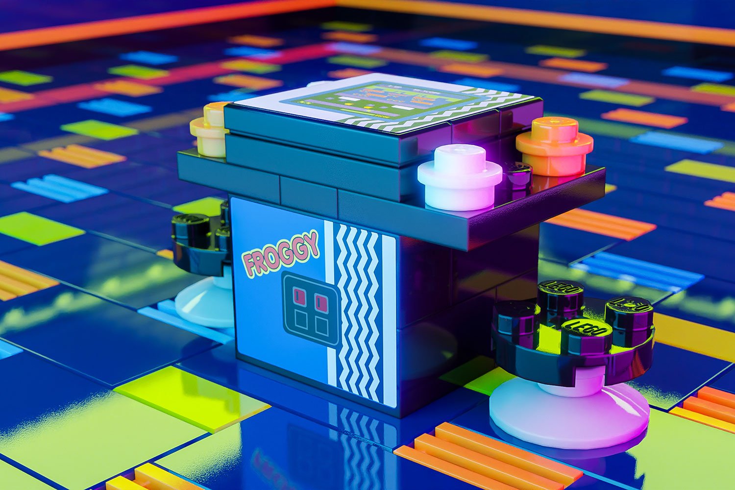 Froggy 2-Player Classic Arcade made using LEGO parts - B3 Customs