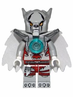 Preowned LEGO® Minifigure – LEGENDS OF CHIMA loc038 Worriz Flat Silver Armor Cape