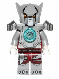 Preowned LEGO® Minifigure – LEGENDS OF CHIMA loc072 Worriz Flat Silver Heavy Armor