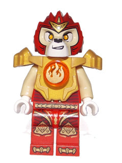 Preowned LEGO® Minifigure – LEGENDS OF CHIMA loc093 Laval Fire Chi Heavy Armor Tan Arms