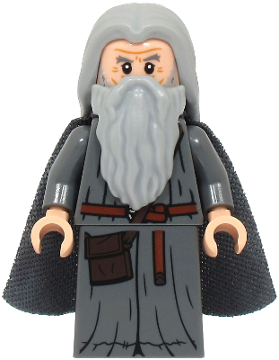 Preowned LEGO® Minifigure – The Hobbit and The Lord of the Rings lor142 (Gandalf the Grey - Hair, Robe, Spongy Cape)