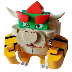 Preowned LEGO® Minifigure – Super Mario mar0121 Bowser Tan Tile Round 1 x 2 Half On Nose