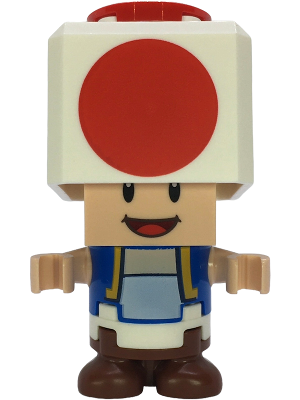 Preowned LEGO® Minifigure – Super Mario mar0209 (Toad - Happy, Open Mouth, Black Hinge Top Plate, Light Bluish Gray Hinge Bri