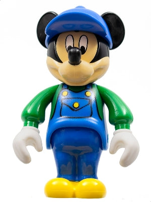 Preowned LEGO® Minifigure – Disney mck001 Mickey Mouse Figure with Blue Overalls, Green Sleeves, Blue Cap (4141369&#41