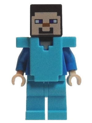 Preowned LEGO® Minifigure – Minecraft min042 Steve Medium Azure Legs and Armor