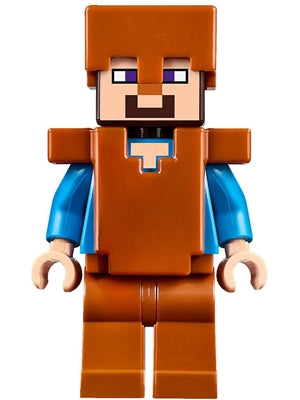 Preowned LEGO® Minifigure – Minecraft min044 Steve Dark Orange Legs Helmet and Armor
