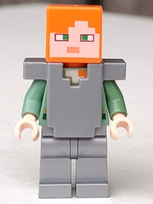 Preowned LEGO® Minifigure – Minecraft min059 Alex Flat Silver Legs and Armor