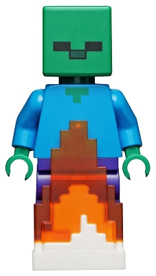 LEGO® Minifigure Minecraft min069 Zombie Dark Purple Legs Fire Base