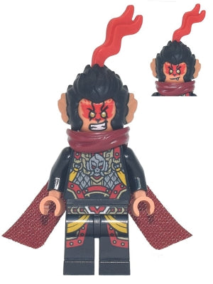 Preowned LEGO® Minifigure – Monkie Kid mk090 Evil Macaque Black and Red Armor Dark Red Cape