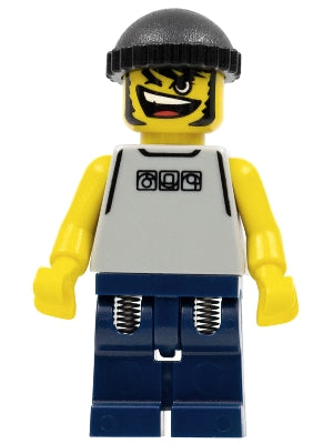 Preowned LEGO® Minifigure – Sports nba032 Basketball Street Player Light Gray Torso and Dar