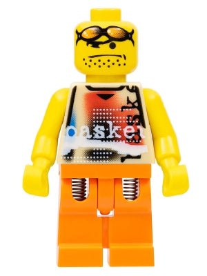 Preowned LEGO® Minifigure – Sports nba033 Basketball Street Player Tan Torso and Orange Leg