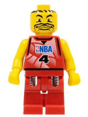 Preowned LEGO® Minifigure – Sports nba044 NBA Player Number 4 w/Red Legs