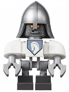 Preowned LEGO® Minifigure – NEXO KNIGHTS nex002 Lance Bot White Shoulders Flat Silver Helme