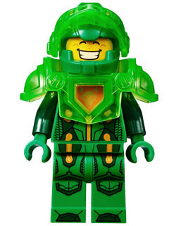 Preowned LEGO® Minifigure – NEXO KNIGHTS nex021 Aaron Fox Trans-Bright Green Visor and Armo