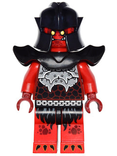 Preowned LEGO® Minifigure – NEXO KNIGHTS nex043 Crust Smasher Armored Chest Red Legs Black