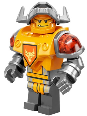 Preowned LEGO® Minifigure – NEXO KNIGHTS nex079 Axl Flat Silver Visor Bright Light Orange T