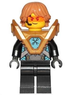 Preowned LEGO® Minifigure – NEXO KNIGHTS nex139 Robin Underwood Hair Black Legs Pearl Gold