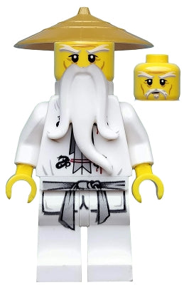 Preowned LEGO® Minifigure – NINJAGO njo0064 Wu Sensei Pearl Gold Hat