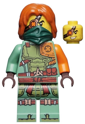 Preowned LEGO® Minifigure – NINJAGO njo0657 Ronin Legacy Dark Green Bandana