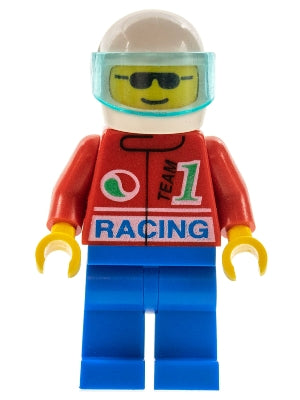 LEGO® Minifigure Town oct028 Octan - Racing, Blue Legs, White Helmet, Trans-Light Blue Visor