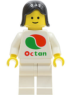 LEGO® Minifigure Town oct046 Octan White Logo White Legs Black Female Hair