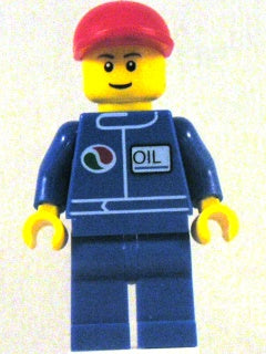 LEGO® Minifigure Town oct055 Octan Blue Oil Blue Legs Red Short Bill Cap