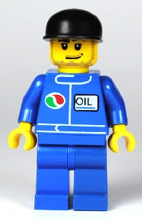 LEGO® Minifigure Town oct060 Octan Blue Oil Blue Legs Black Cap Smirk and Stubbl