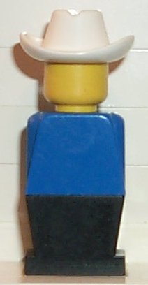 LEGO® Minifigure LEGOLAND old029 LEGOLAND Blue Torso Black Legs White Cowboy Hat