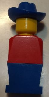 LEGO® Minifigure LEGOLAND old051 LEGOLAND Red Torso Blue Legs Blue Cowboy Hat