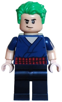 LEGO® Minifigure op006 - Roronoa Zoro - Dark Blue Shirt, Hair