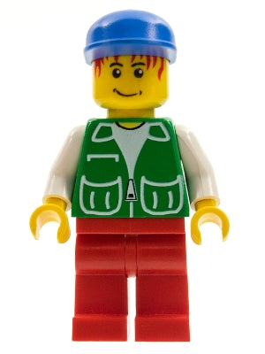 LEGO® Minifigure Town pck024 Jacket Green w/2 Large Pockets Red Legs Blue Cap