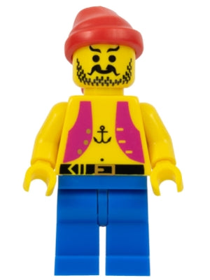 Preowned LEGO® Minifigure – Pirates pi013NEW Pirate Anchor Light Purple Vest Blue Legs Red