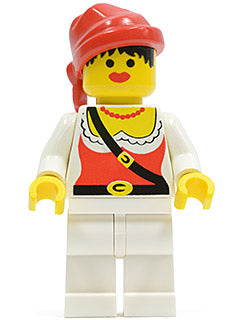 Preowned LEGO® Minifigure – Pirates pi058 Pirate Female White Legs Red Bandana