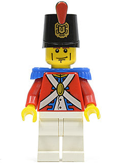 Preowned LEGO® Minifigure – Pirates pi087 Imperial Soldier II Shako Hat Printed Cheek Lines