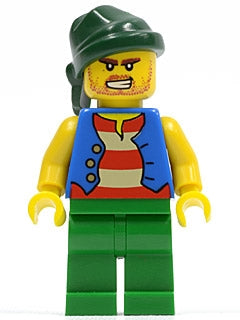 Preowned LEGO® Minifigure – Pirates pi103 Pirate Blue Vest Green Legs Dark Green Bandana Ba